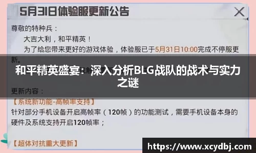 和平精英盛宴：深入分析BLG战队的战术与实力之谜